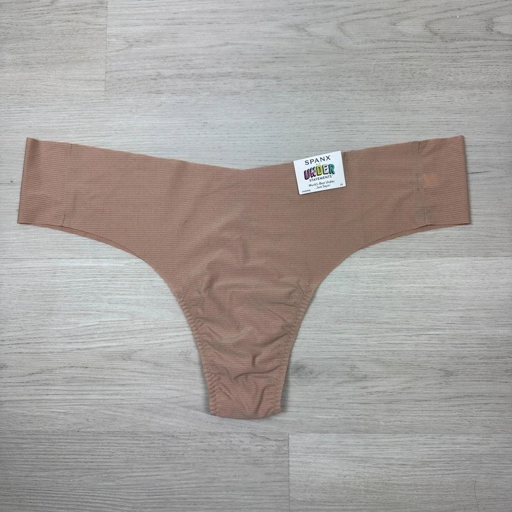 Spanx Understatements Perforated Thong Size 2X Nude Naked 2.0‎ 40040R